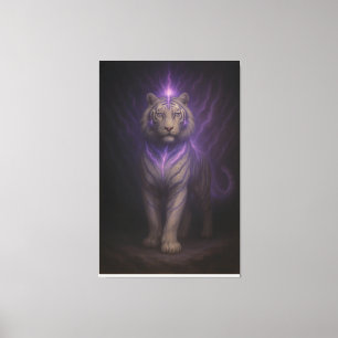 Awakening Violet Aura White Tiger – Mystic Energy  Canvas Print