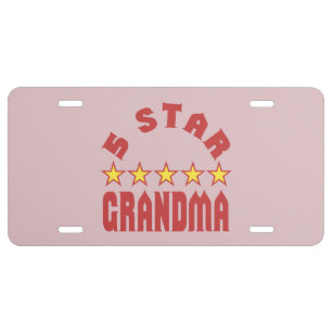 Award 5 Star Grandma License Plate