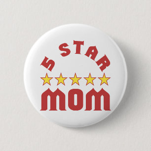 Award 5 Star Mom Pinback Button