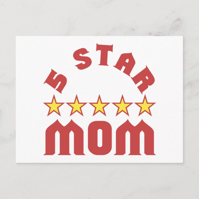 Award 5 Star Mom Postcard (Front)