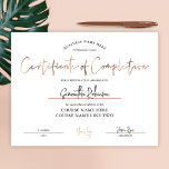 Award Certificate of Completion Bronze Rose Gold<br><div class="desc">Faux Bronze Gold Completion Certificate Award,  perfect for certificate of completion for lashes or hairdresser courses. You can also use this luxury professional diploma design with copper rose gold script font for any type of accreditation. This course completion template is super versatile to suit any beauty brand or business.</div>