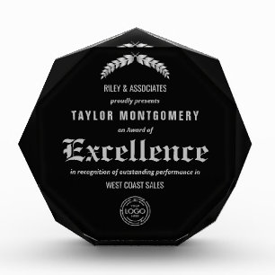 Award of Excellence Award with Business Logo