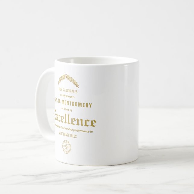 Award of Excellence Business Logo Coffee Mug (Front Left)