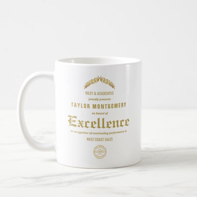 Award of Excellence Business Logo Coffee Mug (Left)