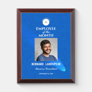 Award on Blue Leather Comet Streaks Custom Photo Plaque