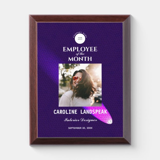 Award on Purple Leather with Comet Streaks Plaque (Vertical)