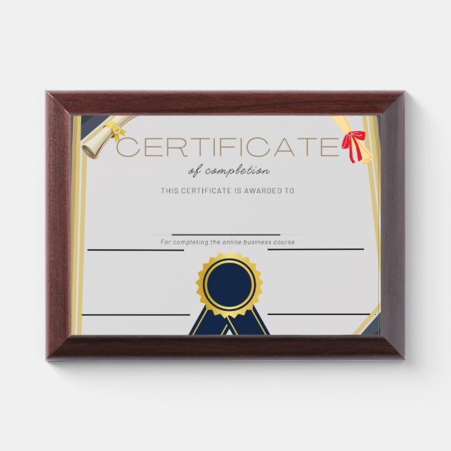 Award Plaque of Completion (Horizontal)