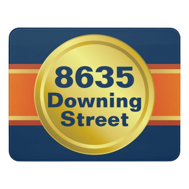 Award Ribbon gold 03 + your ideas Door Sign (Contemporary Front)