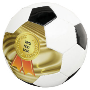 AWARD RIBBON gold I + your backgr. & text Soccer Ball