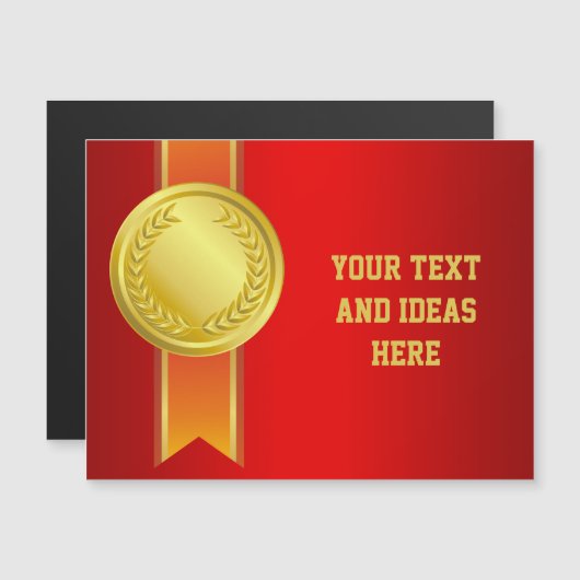 AWARD RIBBON gold II + your backgr. & text (Front/Back)
