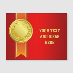 AWARD RIBBON gold II + your backgr. & text