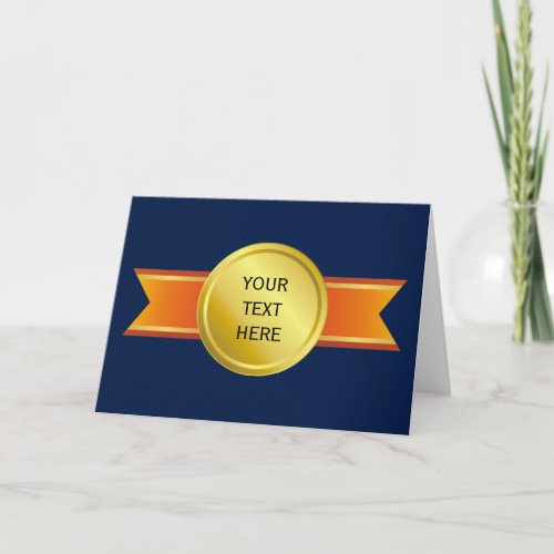 AWARD RIBBON gold III  your backgr  text Card