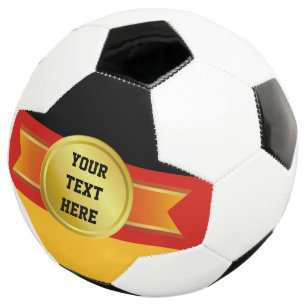 AWARD RIBBON gold III + your backgr. & text Soccer Ball