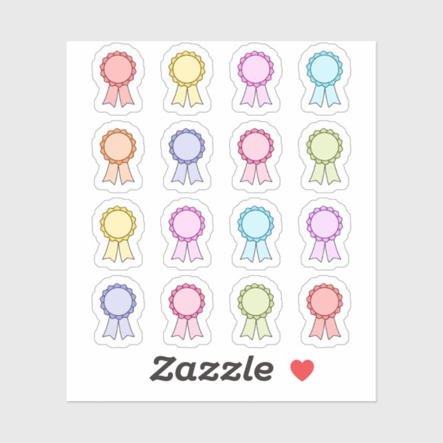 Award Ribbons Labels Achievement Reward Blank  (Sheet)