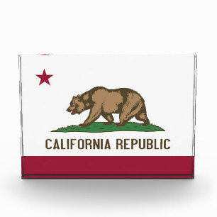 Award with flag of California, U.S.A.
