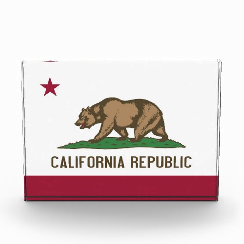 Award with flag of California USA