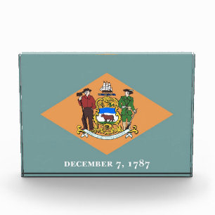 Award with flag of Delaware, U.S.A.