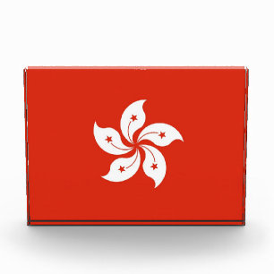 Award with flag of Hong Kong, China