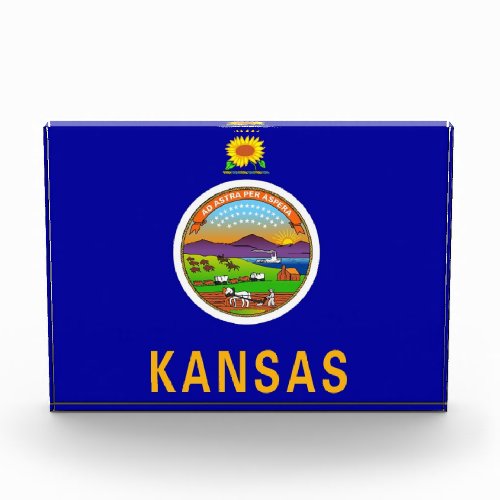 Award with flag of Kansas USA