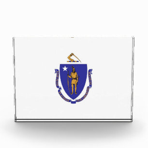 Award with flag of Massachusetts, U.S.A.
