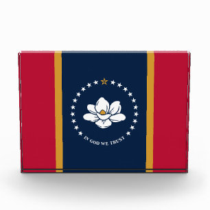 Award with flag of Mississippi State, USA