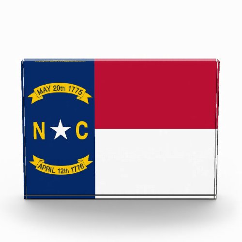 Award with flag of North Carolina USA