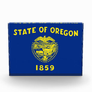 Award with flag of Oregon, U.S.A.
