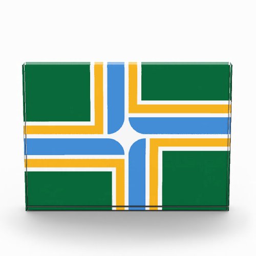 Award with flag of Portland City USA