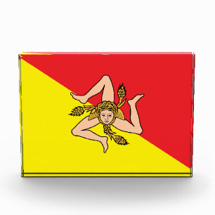 Award with flag of Sicily, Italy