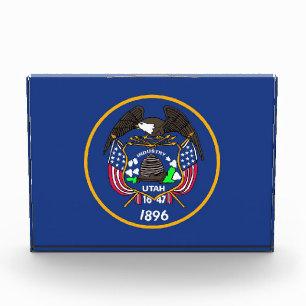 Award with flag of Utah, U.S.A.