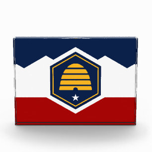 Award with flag of Utah, USA