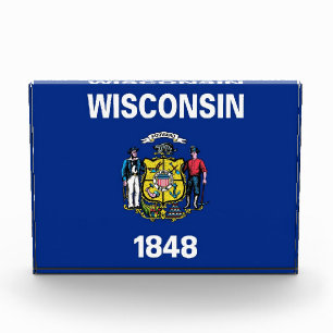 Award with flag of Wisconsin, U.S.A.