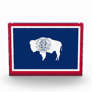 Award with flag of Wyoming, U.S.A.