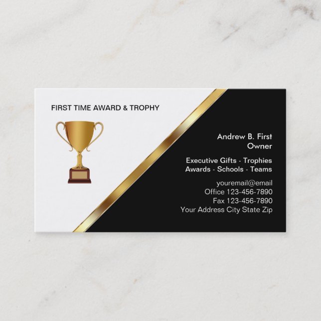 Awards And Trophy Business Cards (Front)