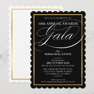 AWARDS GALA DINNER modern business black gold Invi Invitation