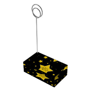 Awards Night Hollywood Black And Gold Stars Place Card Holder