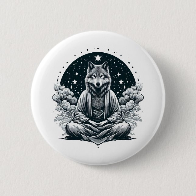 Aware Wolf Button (Front)
