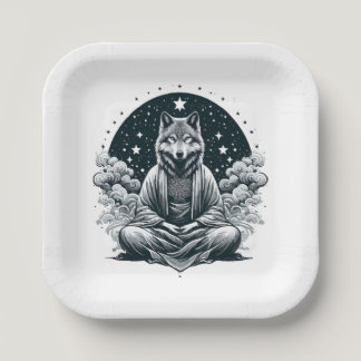 Aware Wolf Paper Plates