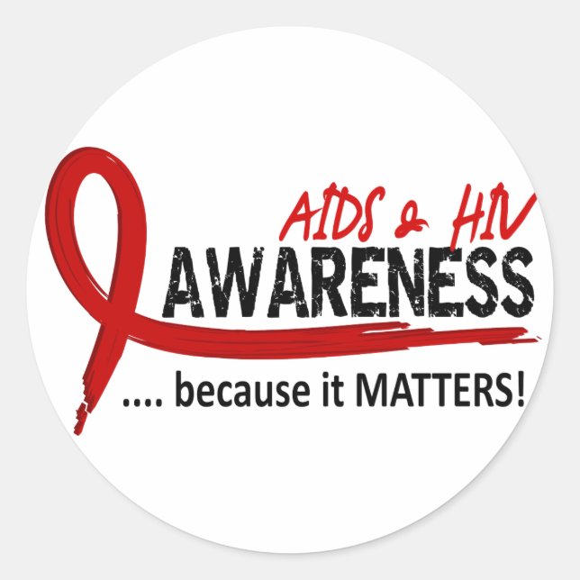 Awareness 2 AIDS Classic Round Sticker (Front)