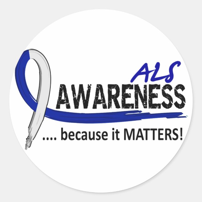 Awareness 2 ALS Classic Round Sticker (Front)