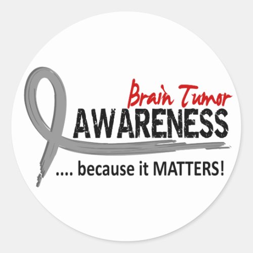Awareness 2 Brain Tumor Classic Round Sticker