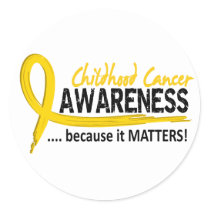 Awareness 2 Childhood Cancer Classic Round Sticker