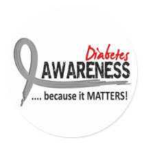 Awareness 2 Diabetes Classic Round Sticker