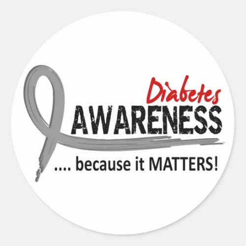 Awareness 2 Diabetes Classic Round Sticker