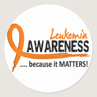 Awareness 2 Leukemia Classic Round Sticker