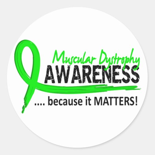 Awareness 2 Muscular Dystrophy Classic Round Sticker