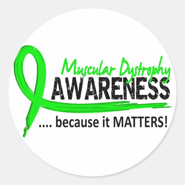 Awareness 2 Muscular Dystrophy Classic Round Sticker (Front)