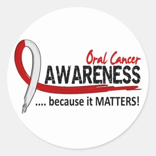 Awareness 2 Oral Cancer Classic Round Sticker