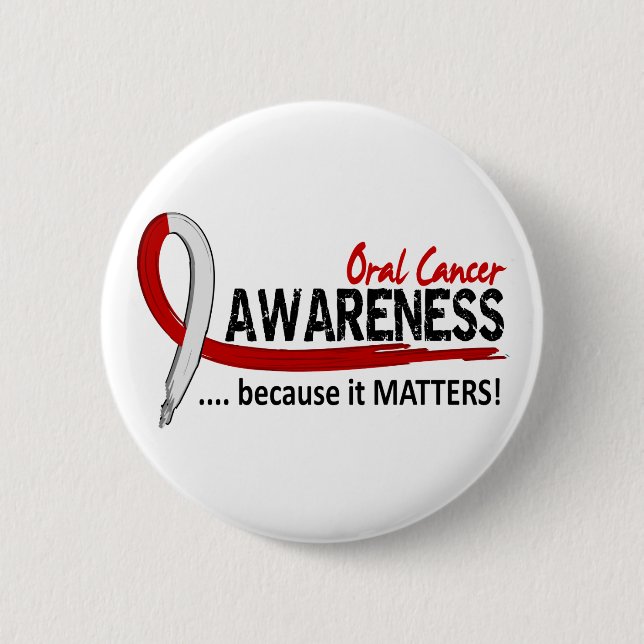 Awareness 2 Oral Cancer Pinback Button (Front)