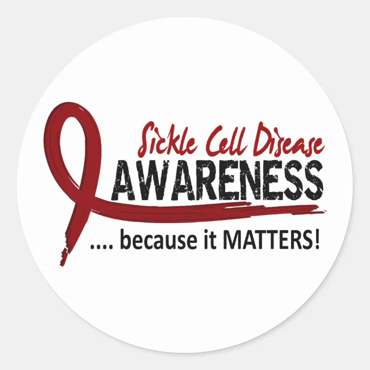 Awareness 2 Sickle Cell Disease Classic Round Sticker | Zazzle